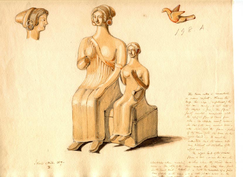 198A Venus and female figure, with dove, and profile of face